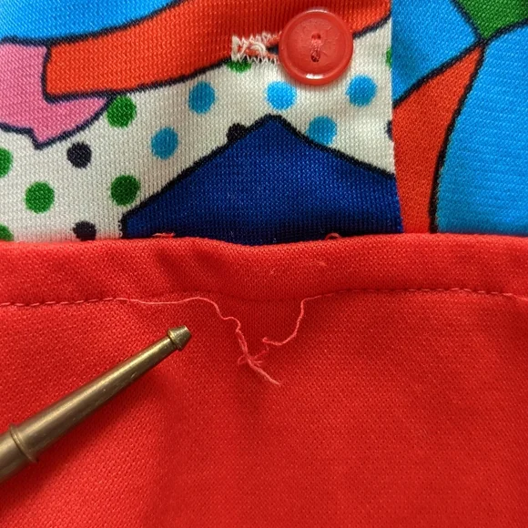 60s 70s Hand Made Vintage Flower Mini Dress - Picture 7 of 9